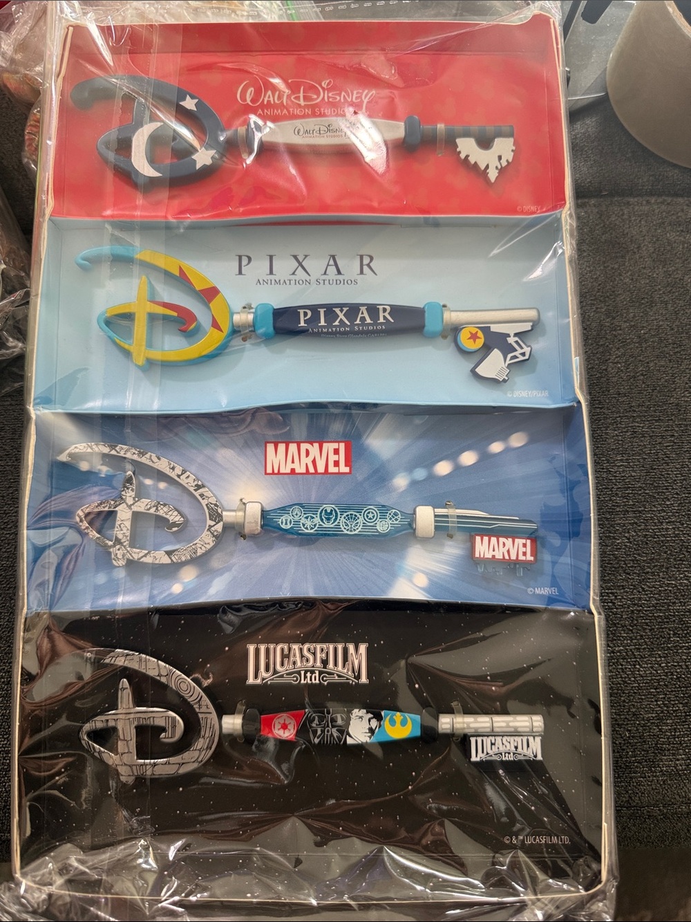 Disney Collectible Key Replica Set - Red, Light Blue, Blue, Black